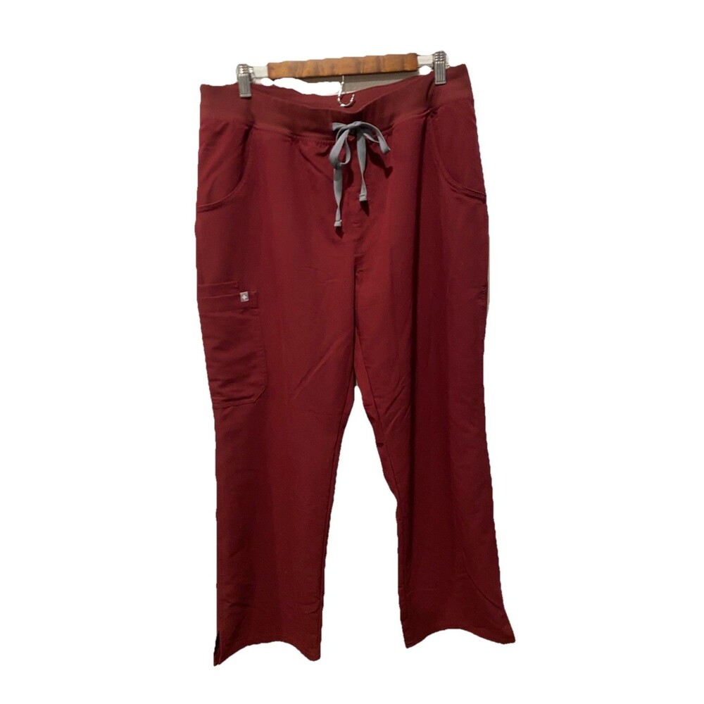 FIGS Technical Collection Scrub Kade Pants Womens Burgundy Style 1000219 Sz XL